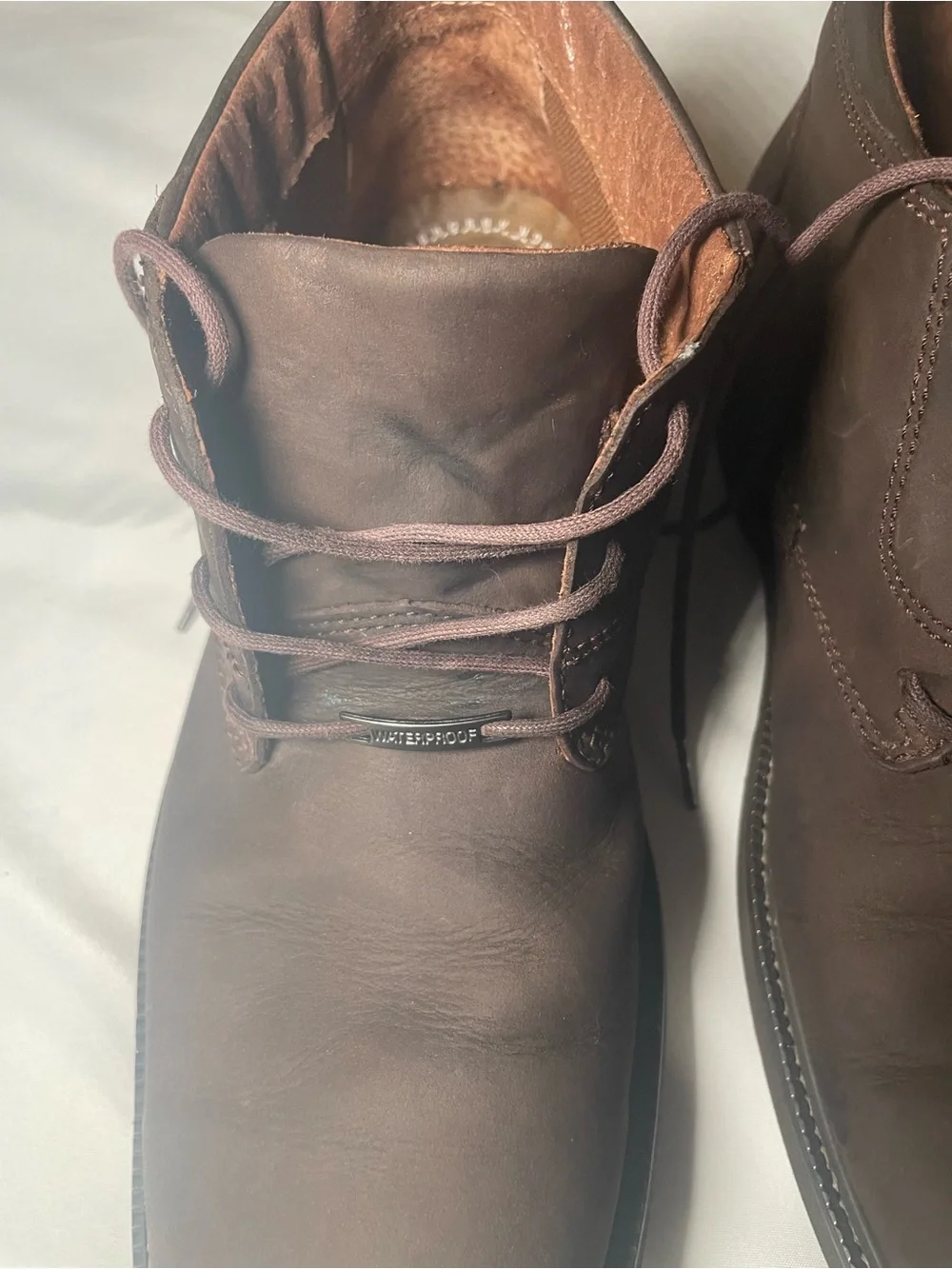 Clarks‎ Men's Brown Leather Lace-Up Boots waterproof